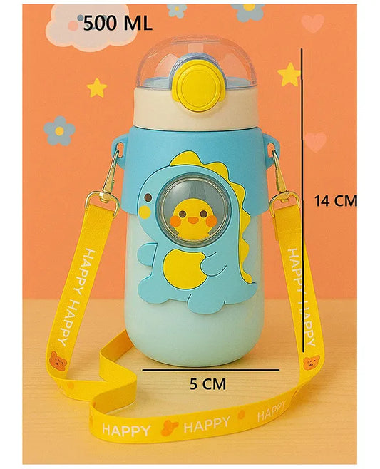 KIDS BASIC Cat Water Bottle, Flip Lid, Water Bottle Hot and Cold, Leakproof Sport BPA Free ,Water Jug for School Travel 500ml