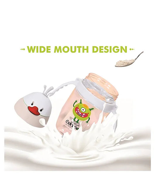 KIDS BASIC Baby Premium Duck Feeding Sipper With Straw & Handle For Grip- 350 ml - Grey