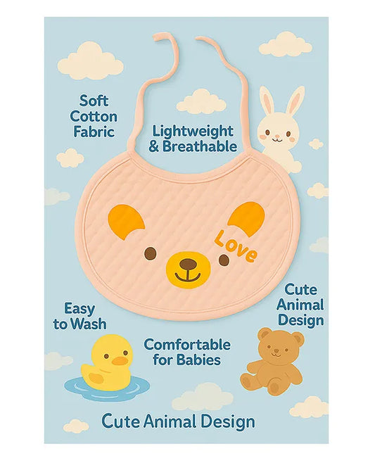 KIDS BASIC Baby Knot-Tie Printed Bibs - Blue & Pink (Pack of 6)