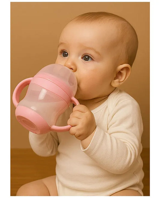 KIDS BASIC Unbreakable Baby Spout Sippy Feeding Milk Juices Liquids Silicone Bottle Feeder BPA Free - 160 ml