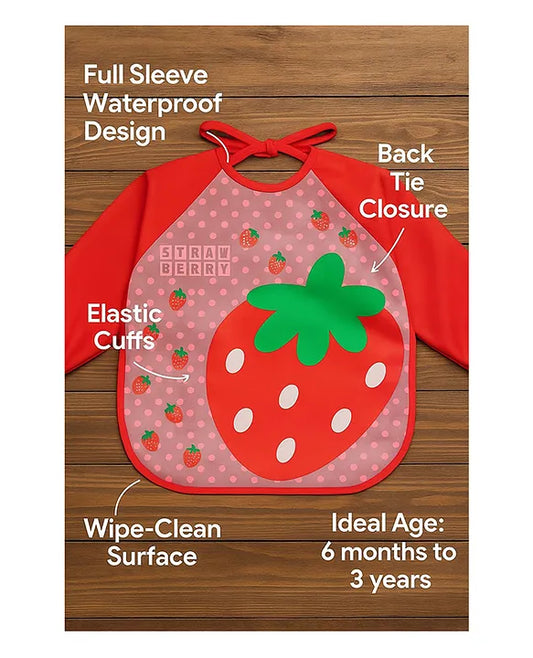 KIDS BASIC Long Sleeve Bibs, Waterproof Baby Bibs, Toddler Sleeved Bib, Baby Smock for Eating Feeding