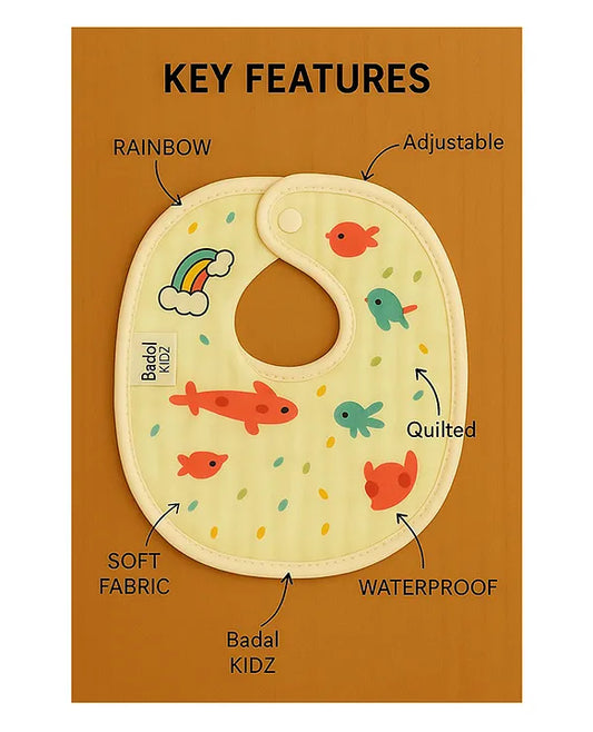 KIDS BASIC Muslin Button Bibs For Baby- Assorted Colours