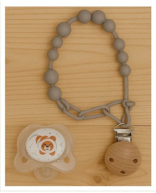 KIDS BASIC Stylish Baby Pacifier with Clip Chain - Soft, Safe & BPA-Free (pack of 2)