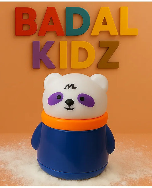 KIDS BASIC Portable Adorable Animal Baby Powder Puff with Built-in Storage - Gentle Skin Care for Newborn Face & Body-