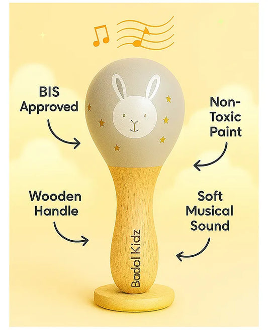 KIDS BASIC Newborn Love Combo - Muslin Warm Sleeping Bag & BIS Certified Wooden Rattle for Safe & Joyful Moments- Horse Print & Silver