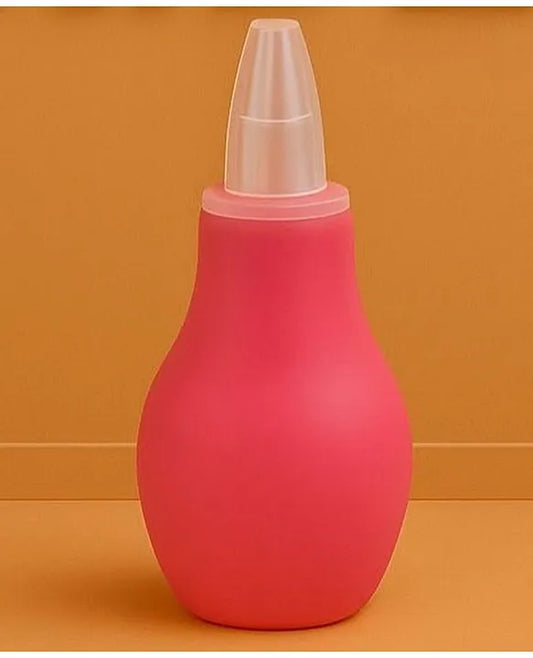 KIDS BASIC Baby Care Grooming Essential Combo | Teddy Style Powder Puff + Nail Cutter + Nose Sucker + Hair Brush & Comb Set- Brown, Grey, Pink, Pink