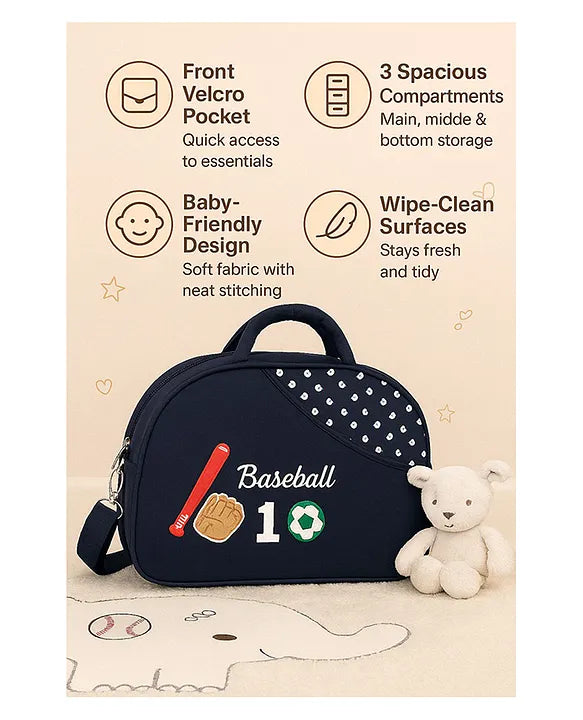 KIDS BASIC  Unique Ideas New Born Baby Multipurpose Polyester Diaper/Mother Bag with Holder Diaper Changing Multi Compartment