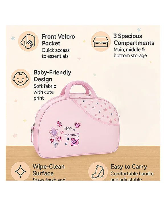 KIDS BASIC  Unique Ideas New Born Baby Multipurpose Polyester Diaper/Mother Bag with Holder Diaper Changing Multi Compartment