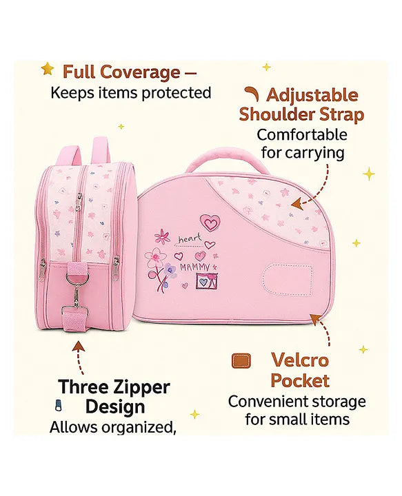 KIDS BASIC  Unique Ideas New Born Baby Multipurpose Polyester Diaper/Mother Bag with Holder Diaper Changing Multi Compartment