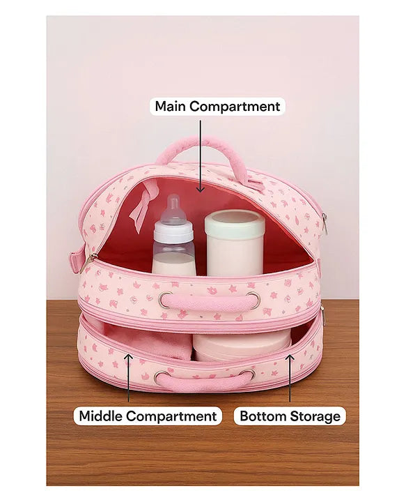 KIDS BASIC  Unique Ideas New Born Baby Multipurpose Polyester Diaper/Mother Bag with Holder Diaper Changing Multi Compartment