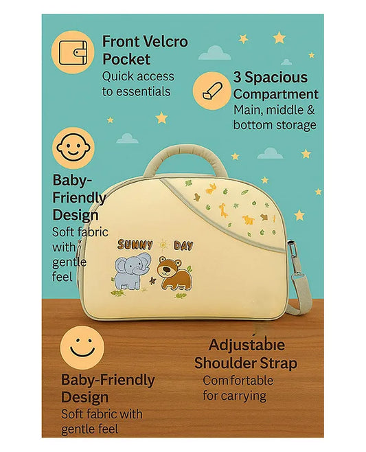 KIDS BASIC  Unique Ideas New Born Baby Multipurpose Polyester Diaper/Mother Bag with Holder Diaper Changing Multi Compartment