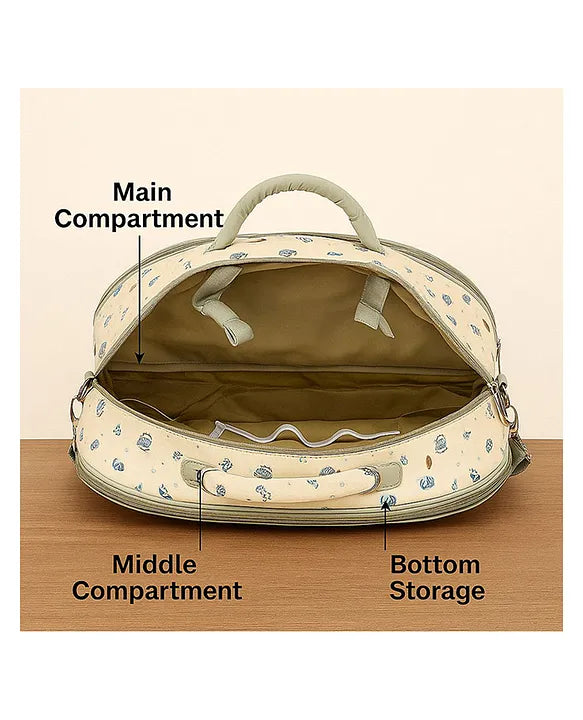 KIDS BASIC  Unique Ideas New Born Baby Multipurpose Polyester Diaper/Mother Bag with Holder Diaper Changing Multi Compartment