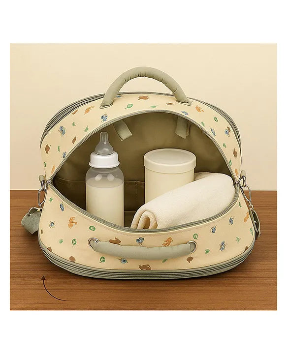 KIDS BASIC  Unique Ideas New Born Baby Multipurpose Polyester Diaper/Mother Bag with Holder Diaper Changing Multi Compartment