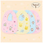 KIDS BASIC  Baby Soft Feeding Bib Apron Cute Multi Print with Tich Button - Multicolor