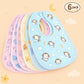 KIDS BASIC  Baby Soft Feeding Bib Apron Cute Multi Print with Tich Button - Multicolor