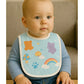 KIDS BASIC  Baby Soft Feeding Bib Apron Cute Multi Print with Tich Button - Multicolor