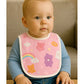 KIDS BASIC  Baby Soft Feeding Bib Apron Cute Multi Print with Tich Button - Multicolor