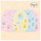 KIDS BASIC  Baby Soft Feeding Bib Apron Cute Multi Print with Tich Button - Multicolor