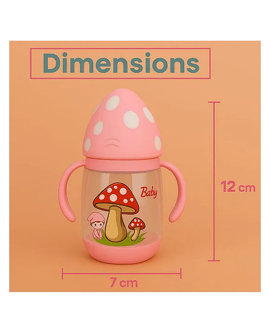 KIDS BASIC BPA Free Baby Mushroom Sipper Cup with Silicone Nipple Sippy Cup with Soft Silicone Spout Soft Silicone Nipple Sipper Cup with Handle