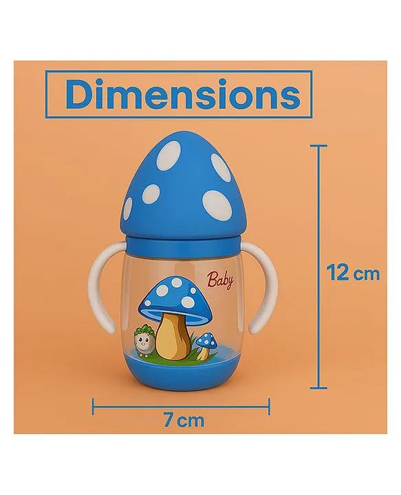 KIDS BASIC BPA Free Baby Mushroom Sipper Cup with Silicone Nipple Sippy Cup with Soft Silicone Spout Soft Silicone Nipple Sipper Cup with Handle