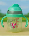 KIDS BASIC Flap Baby Silicone Straw Sipper With Handle Spill Proof Sipper - 240ml
