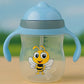 KIDS BASIC Flap Baby Silicone Straw Sipper With Handle Spill Proof Sipper - 240ml
