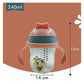 KIDS BASIC Flap Baby Silicone Straw Sipper With Handle Spill Proof Sipper - 240ml