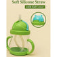 KIDS BASIC Flap Baby Silicone Straw Sipper With Handle L Spill Proof Sipper 120ml