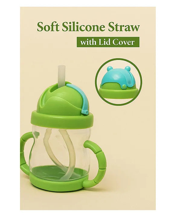 KIDS BASIC Flap Baby Silicone Straw Sipper With Handle L Spill Proof Sipper 120ml