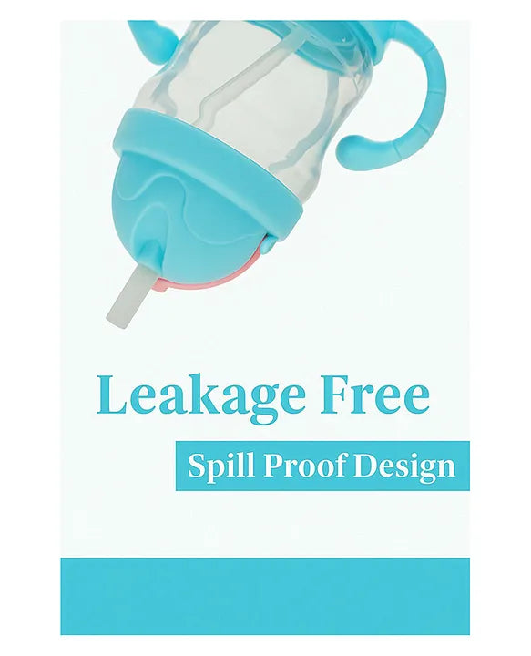 KIDS BASIC Flap Baby Silicone Straw Sipper With Handle L Spill Proof Sipper 120ml