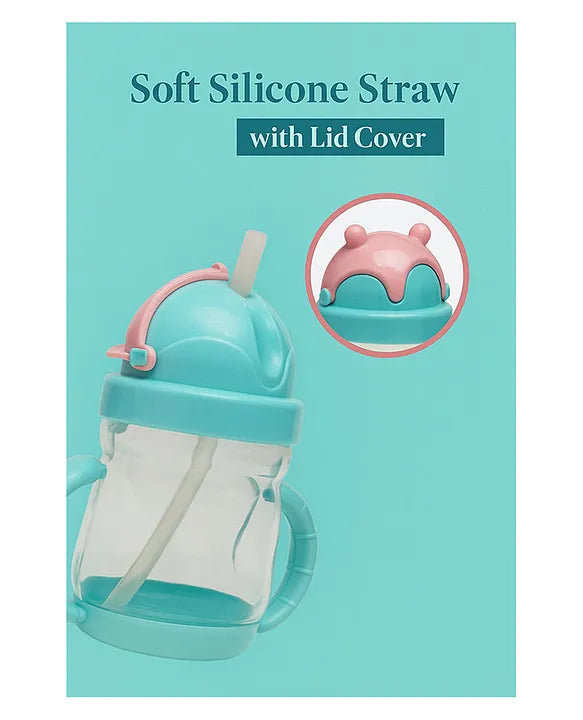 KIDS BASIC Flap Baby Silicone Straw Sipper With Handle L Spill Proof Sipper 120ml
