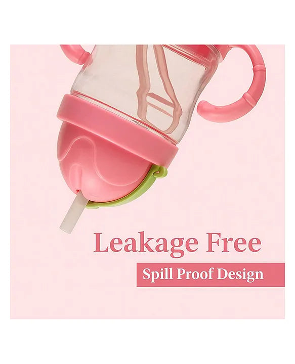 KIDS BASIC Flap Baby Silicone Straw Sipper With Handle L Spill Proof Sipper 120ml