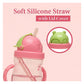 KIDS BASIC Flap Baby Silicone Straw Sipper With Handle L Spill Proof Sipper 120ml