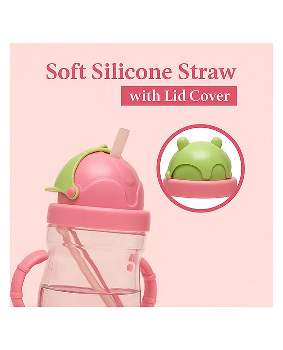 KIDS BASIC Flap Baby Silicone Straw Sipper With Handle L Spill Proof Sipper 120ml
