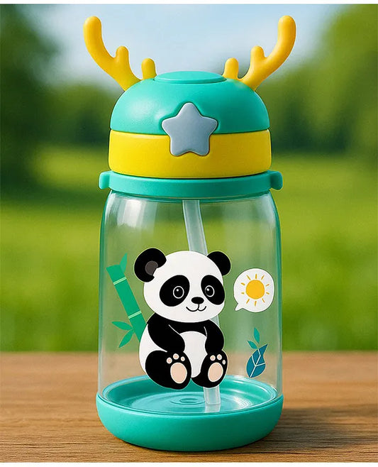 KIDS BASIC Deer HornPlastic Baby Silicone Straw Sipper Spill Proof Sipper - 600 ml