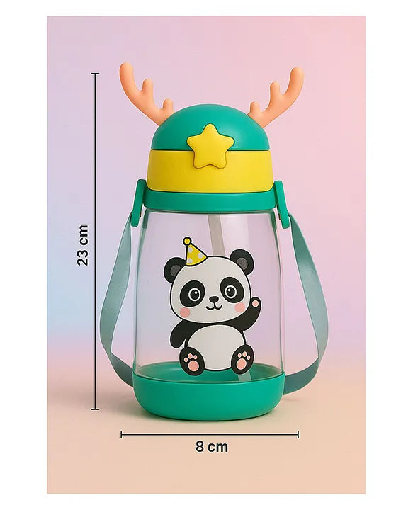 KIDS BASIC Deer HornPlastic Baby Silicone Straw Sipper Spill Proof Sipper - 600 ml