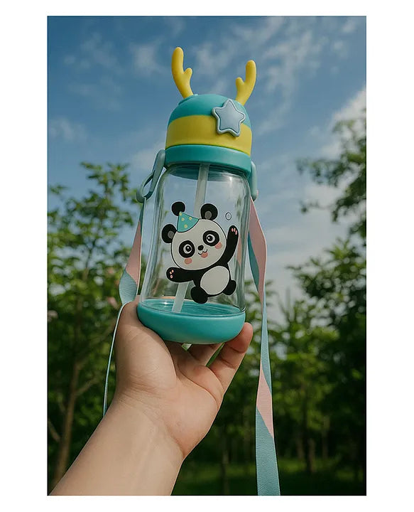 KIDS BASIC Deer HornPlastic Baby Silicone Straw Sipper Spill Proof Sipper - 600 ml