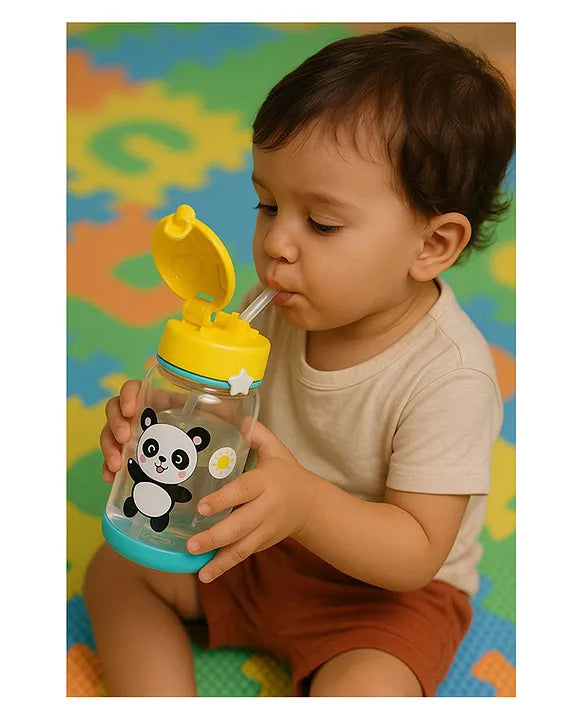 KIDS BASIC Deer HornPlastic Baby Silicone Straw Sipper Spill Proof Sipper - 600 ml