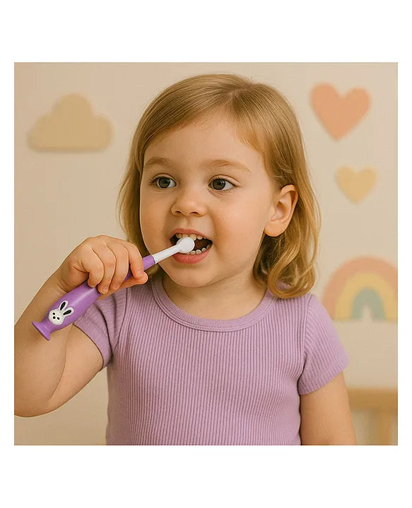 KIDS BASIC Kids Bunny Toothbrush with Soft Silicone Head