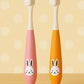 KIDS BASIC Kids Bunny Toothbrush with Soft Silicone Head, Stand - Up Base (Pack OF 2)