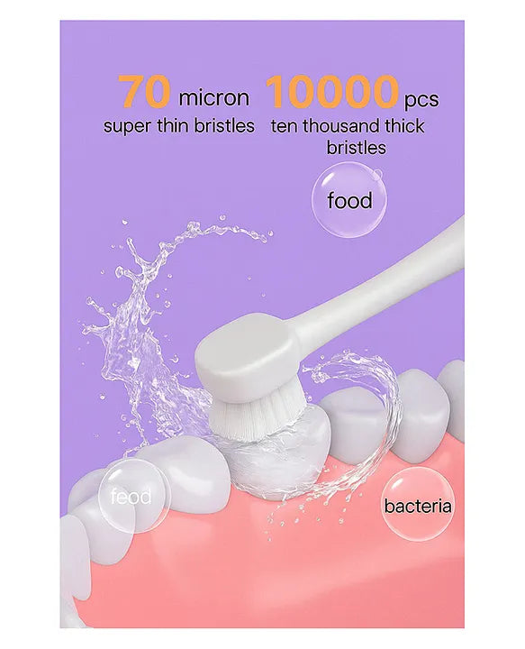 KIDS BASIC Kids Bunny Toothbrush with Soft Silicone Head, Stand - Up Base (Pack OF 2)