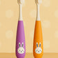 KIDS BASIC Kids Bunny Toothbrush with Soft Silicone Head, Stand - Up Base (Pack OF 2)