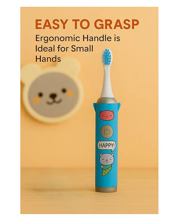 KIDS BASIC Children's Electric Toothbrush with Cartoon Characters, Soft Bristles Battery Operated Kids Cartoonic