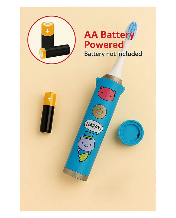 KIDS BASIC Children's Electric Toothbrush with Cartoon Characters, Soft Bristles Battery Operated Kids Cartoonic