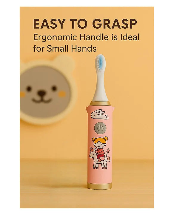 KIDS BASIC Children's Electric Toothbrush with Cartoon Characters, Soft Bristles Battery Operated Kids Cartoonic