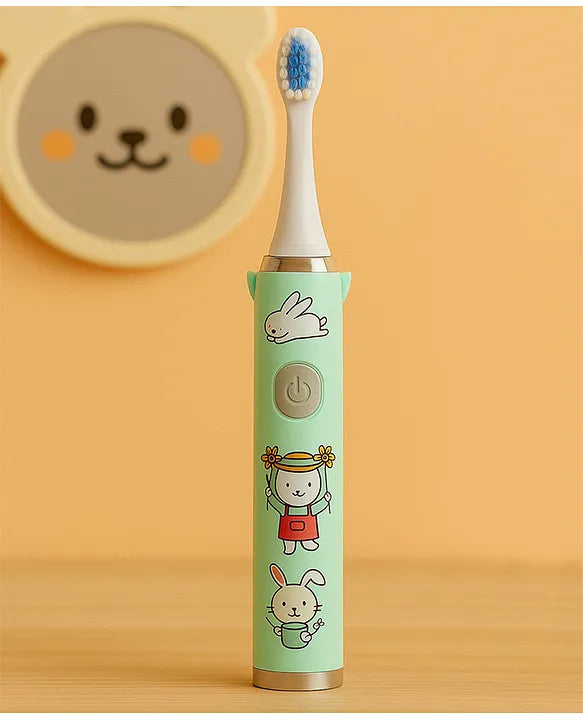 KIDS BASIC Children's Electric Toothbrush with Cartoon Characters, Soft Bristles Battery Operated Kids Cartoonic