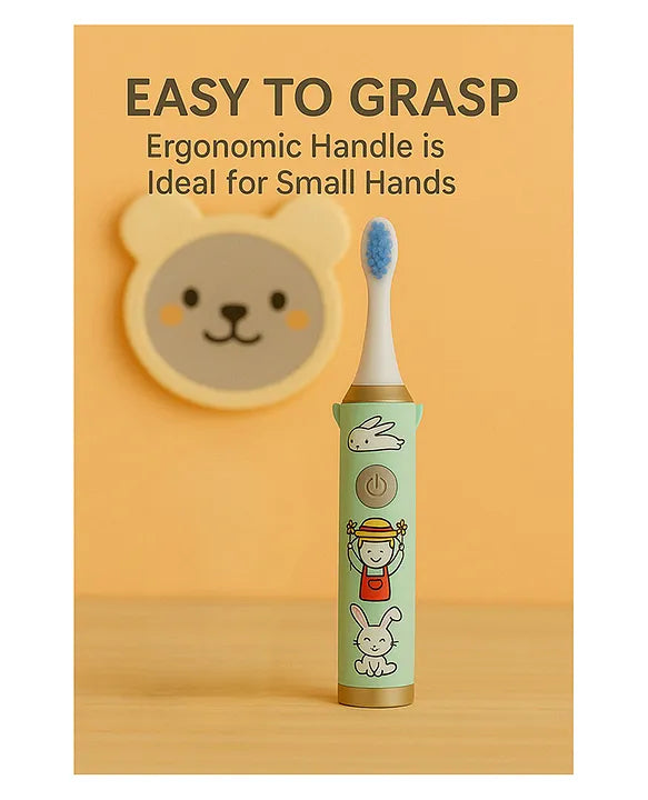 KIDS BASIC Children's Electric Toothbrush with Cartoon Characters, Soft Bristles Battery Operated Kids Cartoonic