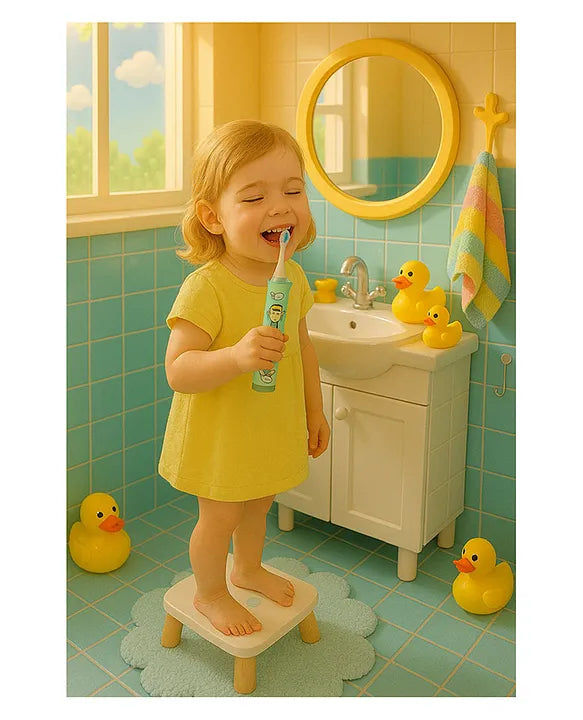 KIDS BASIC Children's Electric Toothbrush with Cartoon Characters, Soft Bristles Battery Operated Kids Cartoonic