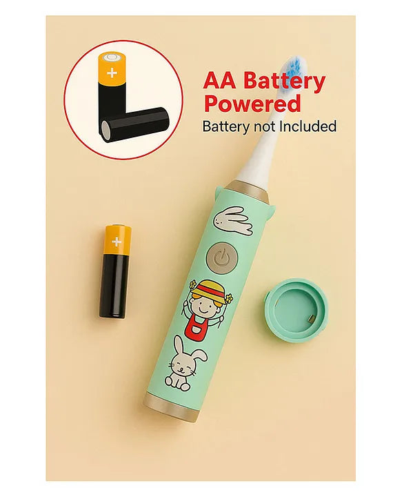 KIDS BASIC Children's Electric Toothbrush with Cartoon Characters, Soft Bristles Battery Operated Kids Cartoonic