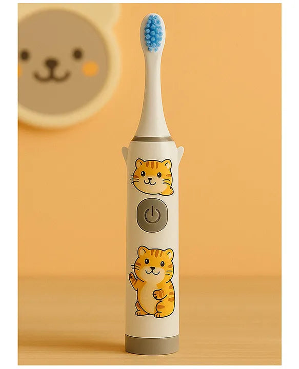 KIDS BASIC Children's Electric Toothbrush with Cartoon Characters, Soft Bristles Battery Operated Kids Cartoonic